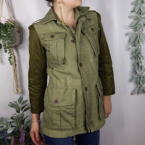 J. Crew Jackets & Blazers - J.CREW quilted boyfriend fatigue jacket green JJ